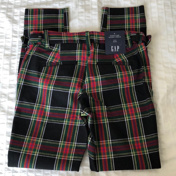 Gap Skinny Tartan Ankle Pant with Buckle Detail - Picture 4 of 6